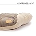 Ferplast Hundebett Katzenbett Huindekissen Relax Microfleece 45/2 Wattiertes Weiches Microfleece Waschbar Taupe