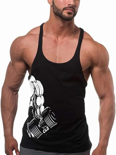 Cabeen Uomo Sportivo Canottiera Tank Top Smanicata da Palestra Bodybuilding,Cotone