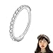 Sdopbinbin Silver Crystal Nose Ring Hoop Earrings for Women Men, 20g 8mm, Hypoallergenic, Fashionable Design, Suitable for Various Piercings
