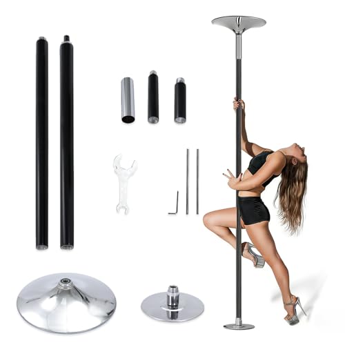 WTRYRN Barra separadora de Silicona, Barra de Baile portátil, rotación Suave de 360°, Interruptor de Modo rápido, fácil instalación para el hogar, Dormitorio, Estudio, Bar Black