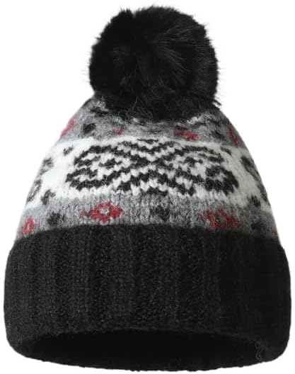 Fair Island Style Jacquard Wool Ball Knitted hat Women's Winter Warm Ear Protection Woolen Pullover hat