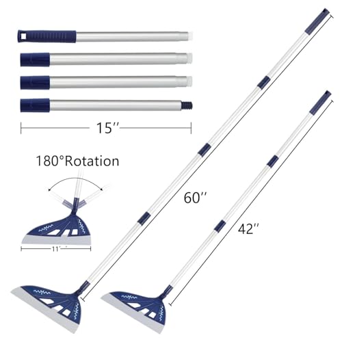 Image of Magic Air Silicone Broom Sweeper, Multifunction Silicone Broom, Household Squeegee for Floor Cleaning, Bathroom, pet Hair, Blue Dog Brush Set (Blue)