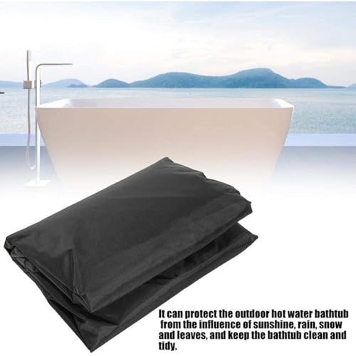 Housse de protection pour jacuzzi noir 231x231x90 cm bâche imperméable jardin