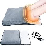 USB Heated Foot Warmer Electric Foot Heating Pad Winter Warm Fleece Lining Foot Muff Soft Thermal Foot Cushion Therapy Wrap for Women Men Elderly Feet Back Waist Abdomen Hands Office Home Foot Heater