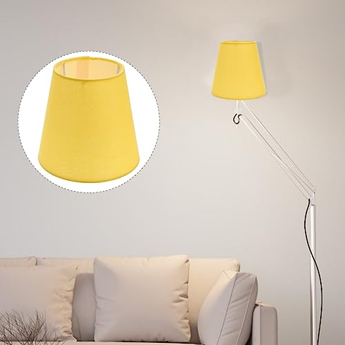 Image of Gadpiparty Fabric Yellow Lamp Shade 5.5 Inch Soft Light Protection Easy Install for Household Hanging and Table Lamps