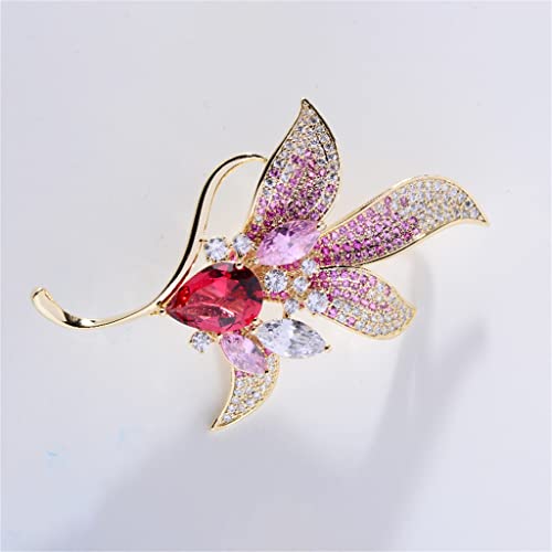 Magnolia brooch prestigieux bijou de vêtement vert de 5,9 cm pour cérémonie