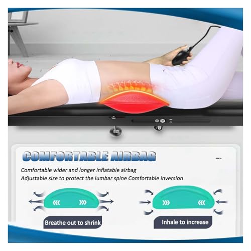 Mesa de inversión para estiramiento de espalda y tracción cervical, ajustable para alivio lumbar y de columna vertebral