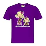 Geschwister-T-Shirt Mädchen mit Motiv mit Kindermotiven vom Zeichner Thomas Hoffmann THDesign