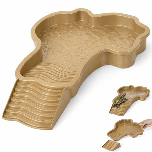 Large Turtle Water Bowl Reptile Bathing Pool Tortoise Water Dish Bearded