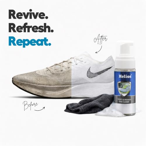 Image of Helios Shoe Cleaning Kit With Brush | Sports and Sneaker Shoe Cleaner | Easy Sneaker Cleaner Kit For White Shoes, Sneakers & Casual Footwear | Dirt & Stain Remover