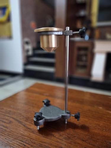 Image of B4 Viscometer | Portable Cup B-4 Liquid Flow Meter Viscometer With Heavy Cast Iron Stand | Viscosity Cup with Stand (Pack of 1) (B4 cup with Stand)