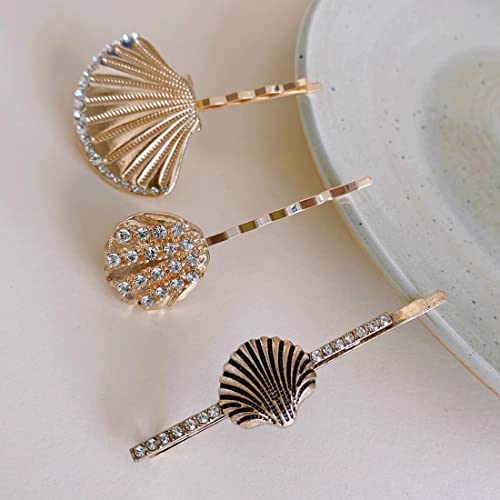 6Pcs Retro Hair Pins For Women Vintage Bobby Pins Hairpins Shell Shape Hair Clips For Women Ladies And Girls Rhinestone Hair Clips Headwear Decorative Styling Tools Hair Accessories Moesuyum #TOP2