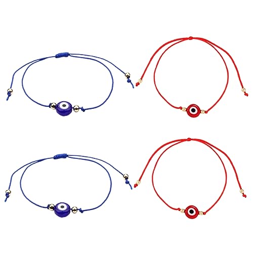 Bracelets tressés Evil Eye lot de 4 perles et verre, cadeau de protection idéal