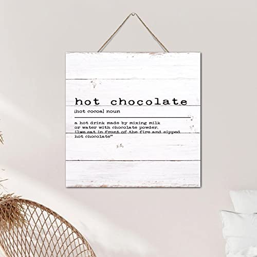 Letrero de madera Hot Chocolate un regalo original con refranes divertidos 6