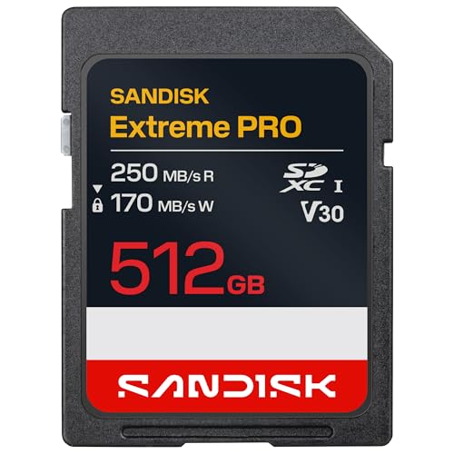 SANDISK Extreme Pro SD UHS II V90 Tarjeta 512 GB (velocidades de Lectura de hasta 310 MB/s, Velocidades de Escritura de hasta 305 MB/s, Funciona con cámaras réflex y sin Espejo)