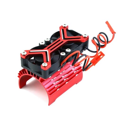 Piezas RC para Axial para SCX10 para Traxxas para TRX4 para Tamiya 1/8 1/10 RC Motor De Coche Disipador Calor Ventilador Refrigeración 36 Mm(Red)