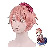 REMUVR Ddlc Doki Doki Literature Club Sayori Women Pink Short Wig Cosplay Costume Heat Resistant Synthetic Hair Wigs (No Headwear)