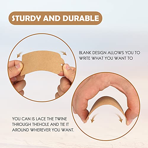 Kraft Paper Tags, 2'' X 4'' Paper Gift Tags With Twine For Arts And Crafts, Wedding Christmas Thanksgiving And Holiday-100Pcs (Brown) #TOP3