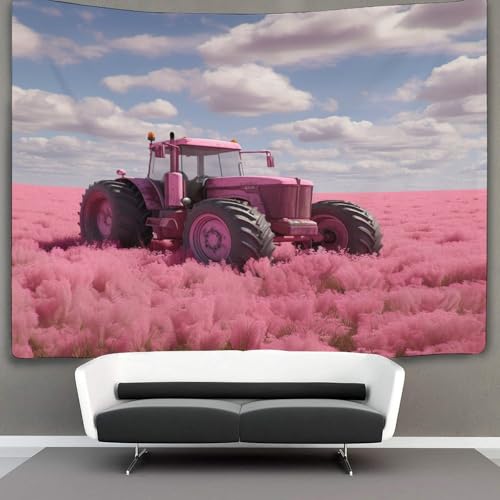 Couverture murale tracteur impression 3D en polyester doux premium 180 cm