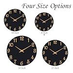 Wall Clock, 8 Inch Modern Wall Clocks Battery Operated, Small Silent Non Ticking Clock Decorative for Kitchen, Bathroom, Bedroom, Desk, Bookshelf (Black Gold) - Image 5