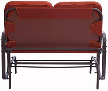 Loveseat Sofa for Balcony, Deck, Garden and Poolside H 36.61'' x W 46.6''x D 29.13" Chair Patio Bench Patio Steel Frame Chair