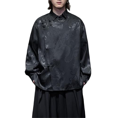 Chemise style chinois pour homme à col mandarin pour l'automne