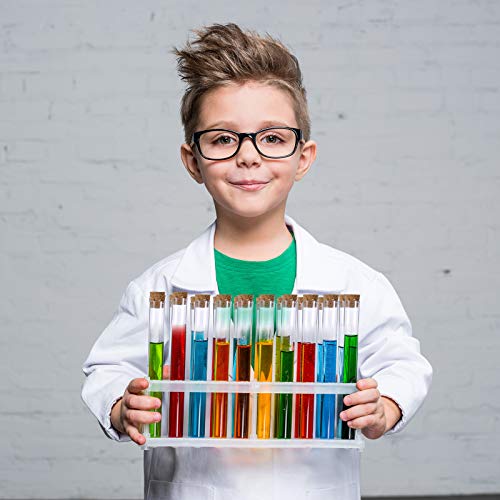 image for Weewooday 20 Pieces Plastic Test Tubes with Cork Stoppers and 2 Funnel