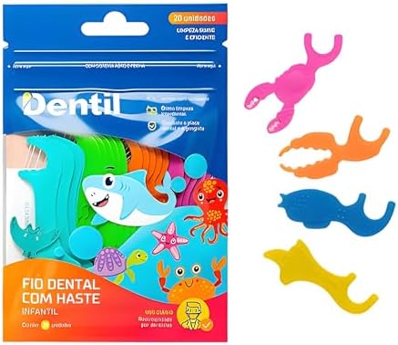 Fio Dental Dentil Kids Com Haste 20 Unidades
