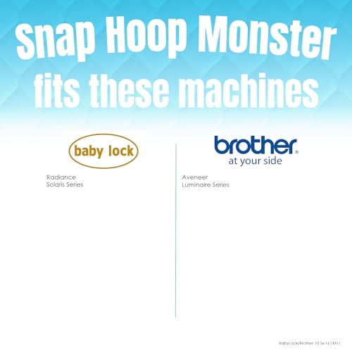 Snap Hoop Monster for Baby Lock/Brother (10.5" x 16") Magnetic Embroidery Hoop for Machine Embroidery