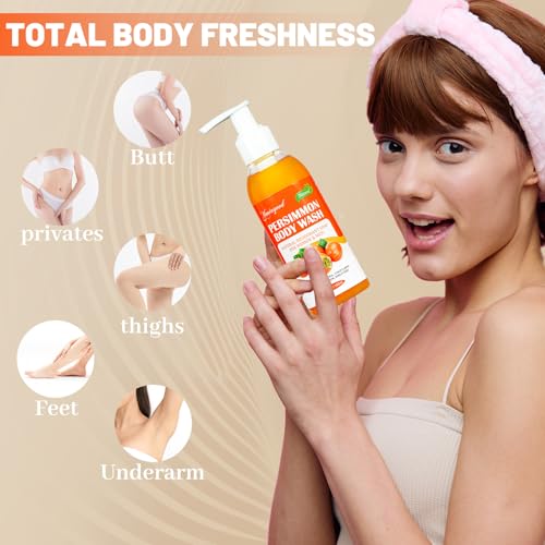 Image of 2 PCS Persimmon Body Wash for Strong Odor Control, Natural Eliminator | Persimmon Soap Bar Old People Smell Remover, Smelly Feet Deodorant Body Odor, Body Wash Gel for Women & Men