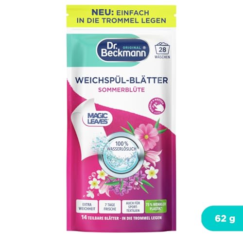 Dr. Beckmann Weichspül-Blätter Sommerblüte – 14 Blätter | Ultra-kompakt, 0 % Rückstände, Duftaktiv bei Berührung, bis zu 7 Tage Frische, ideal für Sportwäsche & Handtücher 3