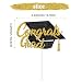Graduation Cake Topper, Congrats Grad Cake Topper Decorations, Class of 2026 Graduation Party Decorations, Black Gold Decor Party Supply for Congrats Grad