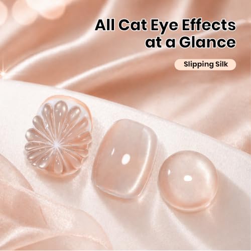 Image of Beetles Nude Cat Eye Gel Nail Polish, 15ML Magnetic Shimmer Soak Off | 15ML Nude Cat Eye Gel Polish with Magnetic Shimmer and Soak Off Formula for DIY Manicures