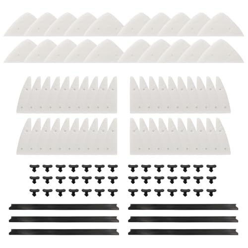 Image of Mitclear Magnet Window Cleaner Replacement Kits - 20 Piece of Large Sponges, 40 Pieces of Small Sponges, 6 Rubber Squeegee Blades, 42 Buckles