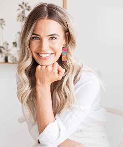 FRI-YAY Books Rhinestone Letter Drop Earrings - Delicate Beaded Dangle Earrings for Women - Colorful Teacher Appreciation Gift2