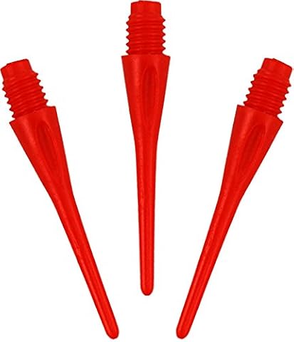Best Sporting Dart końcówki z tworzywa sztucznego z nylonu do rzutek, 100 sztuk miękkich rzutek, czarne, białe lub czerwone (czerwone)