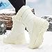 Women's Fashion Snow Boots Winter Fur-Lined Warm Ankle Boots Outdoor Hiking Camping Backpacking Sneakers High-Top Cotton Shoes Beige 8