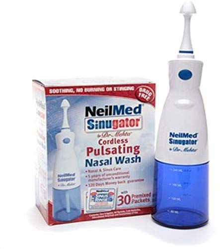 NeilMed Sinugator Cordless pulsante lavaggio nasale con 30 premiscelati pacchetti 1 Kit (pacchetto di 4) Cover