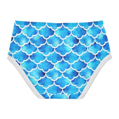 Blue Watercolor Fish Scale Toddler Girls's Underwear 2T 202c18742