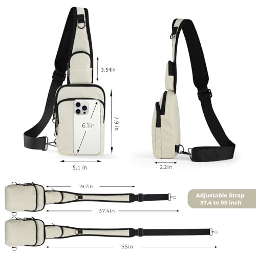 Image of Sling Bag, Crossbody Bag with Zipper Lock, RFID & Water Resistant for Women and Men Small Chest Bag for Travel Casual