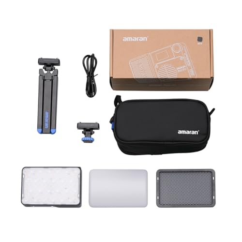 amaran Ace 25c Travel Ready - Kit creatore di luci a LED compatto con attacco a sgancio rapido Ace Lock design ottico e batteria a lunga durata antracite