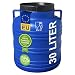 Produktbild plasteo® 30 Liter Weithalsfass mit Deckel und Griffen, Lebensmittelecht und BPA-Frei, Futtertonne Kunststofffass Universalfass Deckelfass Wasserfass Regentonne Lagerfass, Blau
