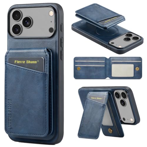 �Ή� iPhone 15 Plus �P�[�X Magsafe�Ή� ���O���\ �J�[�h���[ RFID�u���b�N ���C�z�� �X�^���h�@�\(�u���[) | �X�}�z�P�[�X 2 in 1 ������ ���@�\ ���C�����X�[�d �J�[�h�z���_�[ �J�[�h�|�P�b�g ���u�� �c�u�� ��