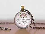 God is Within her Necklace, she Will not Fail Pendant, Religious Scripture Christian Necklace
