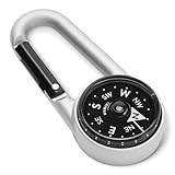 Amazon Basics Carabiner Keychain Compass for Hiking, Camping Backpacking