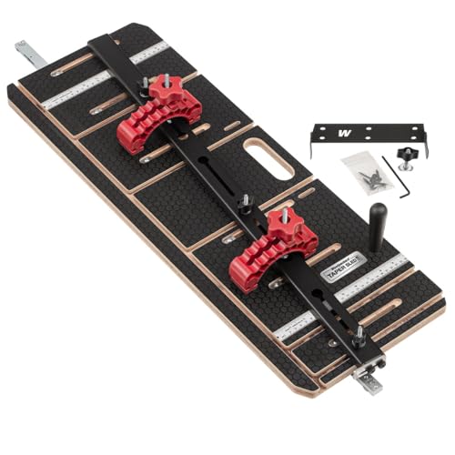 Woodpeckers Taper Sled Table Saw Taper + Straight Line Jig Perfect for Chair + Table Legs & Edge Jointing Features 37 Miter Bar & 2 Hold-Down Clamps + Steel Fence TSL-32
