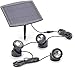 Produktbild Pontec PondoSolar LED Set 3 - Beleuchtungsset mit 3 LED Lampen und Solar Panel / Solarbeleuchtung für Teich und Garten, Schwarz