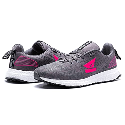Tenis Feminino Oldsen Insanity Confortavel Dia A Dia Treino Corrida Caminha (34, CINZA ROSA)