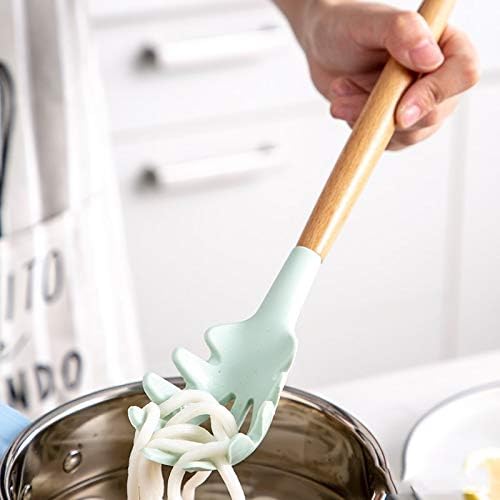 Kitchen Cooking Utensils Set of 9 Pieces Silicone Wooden Spatula Spoon Colander Shovel Cooking Utensil Kitchen Tool