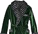 Outfit Luxury Men's Velvet Smoking Jacket Robe, Emerald Green with Quilted Lapels, Classic Loungewear (US, Alpha, X-Large, Regular, Regular, Olive green)